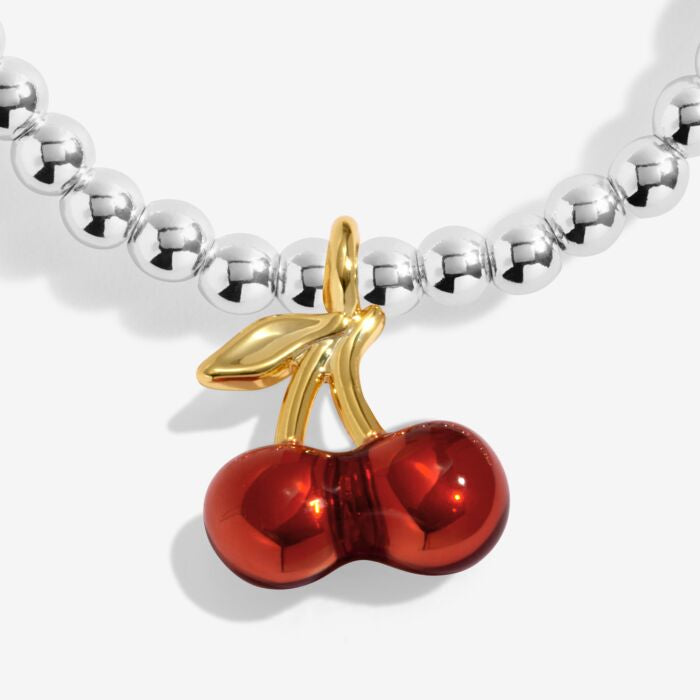 Joma Jewellery A little Vibes ‘Cherry On Top’ Silver Plated Bracelet