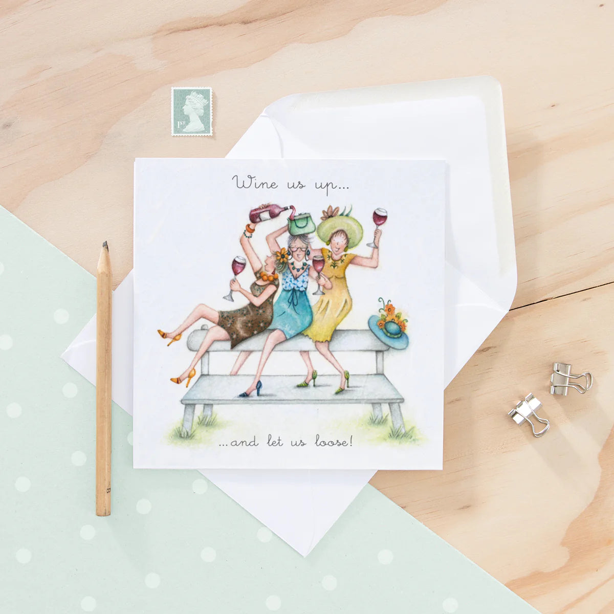 Berni Parker Designs Wine Us Up Card