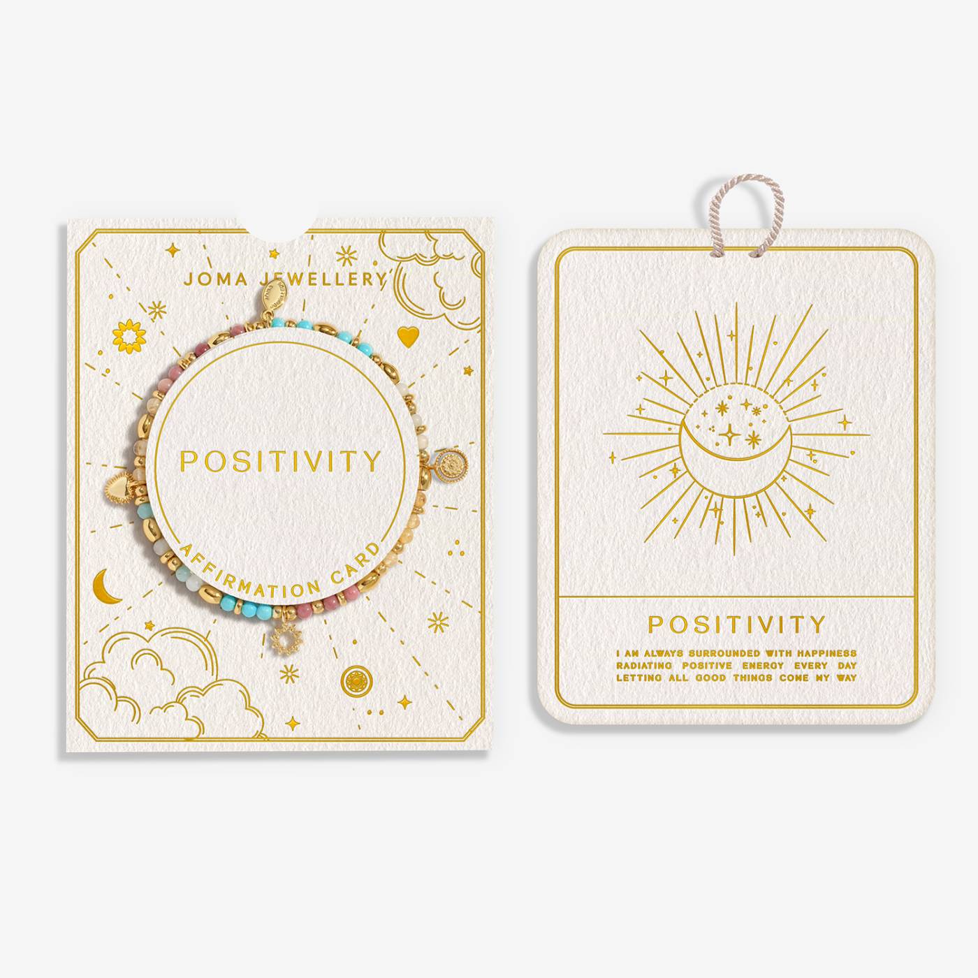 Joma Jewellery Affirmation Card ‘Positivity’ Bracelet
