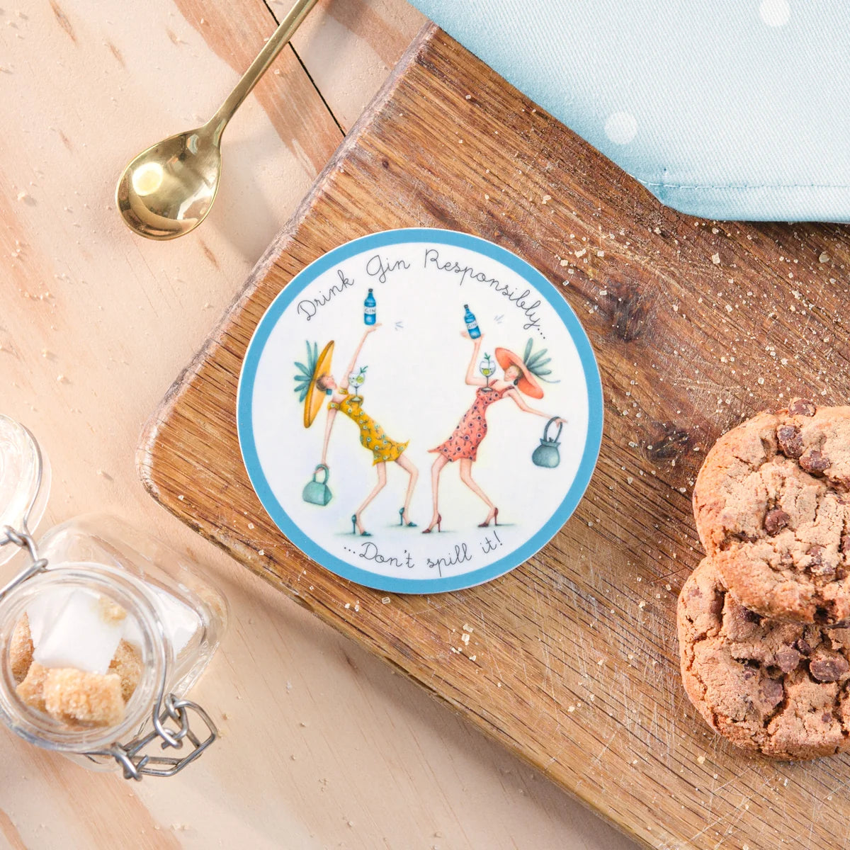 Berni Parker Coaster Drink Gin Responsibly