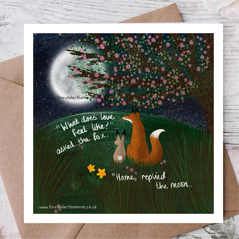 Fox Under The Moon Card “Home”
