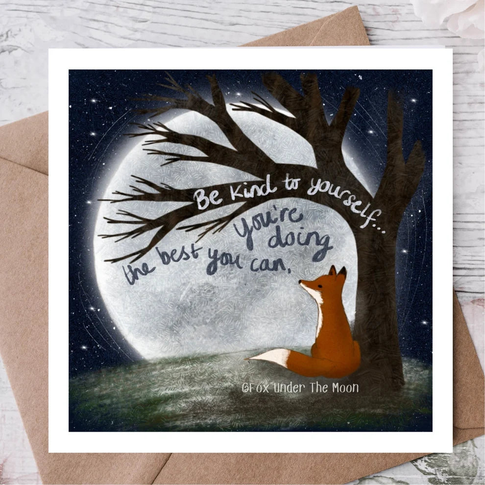 Fox Under The Moon Card “Be Kind”