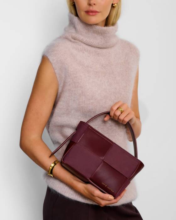 Katie Loxton Taya Hand Woven Suedette Top Handle Bag