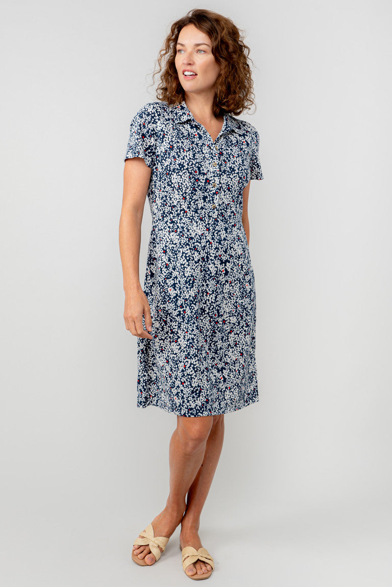 Lily & Me Elmore Printed Cotton Jersey Shirt Dress