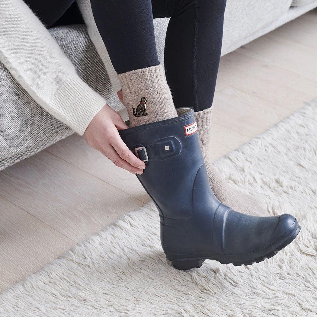 Sweet William Tabby Cat Wool Socks