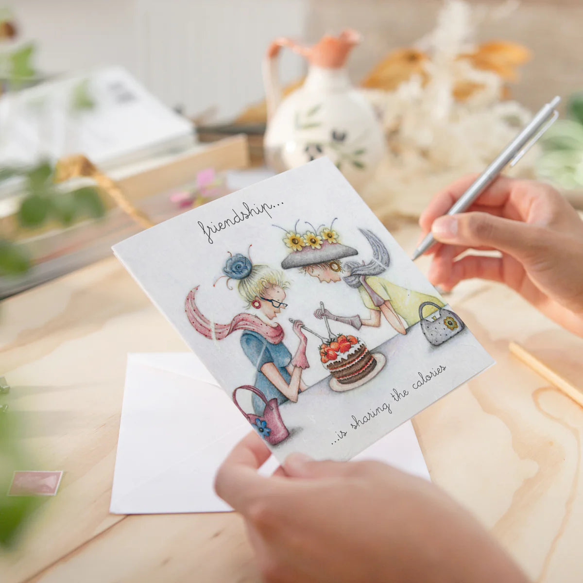 Berni Parker Designs Friendship is Sharing Calories Card