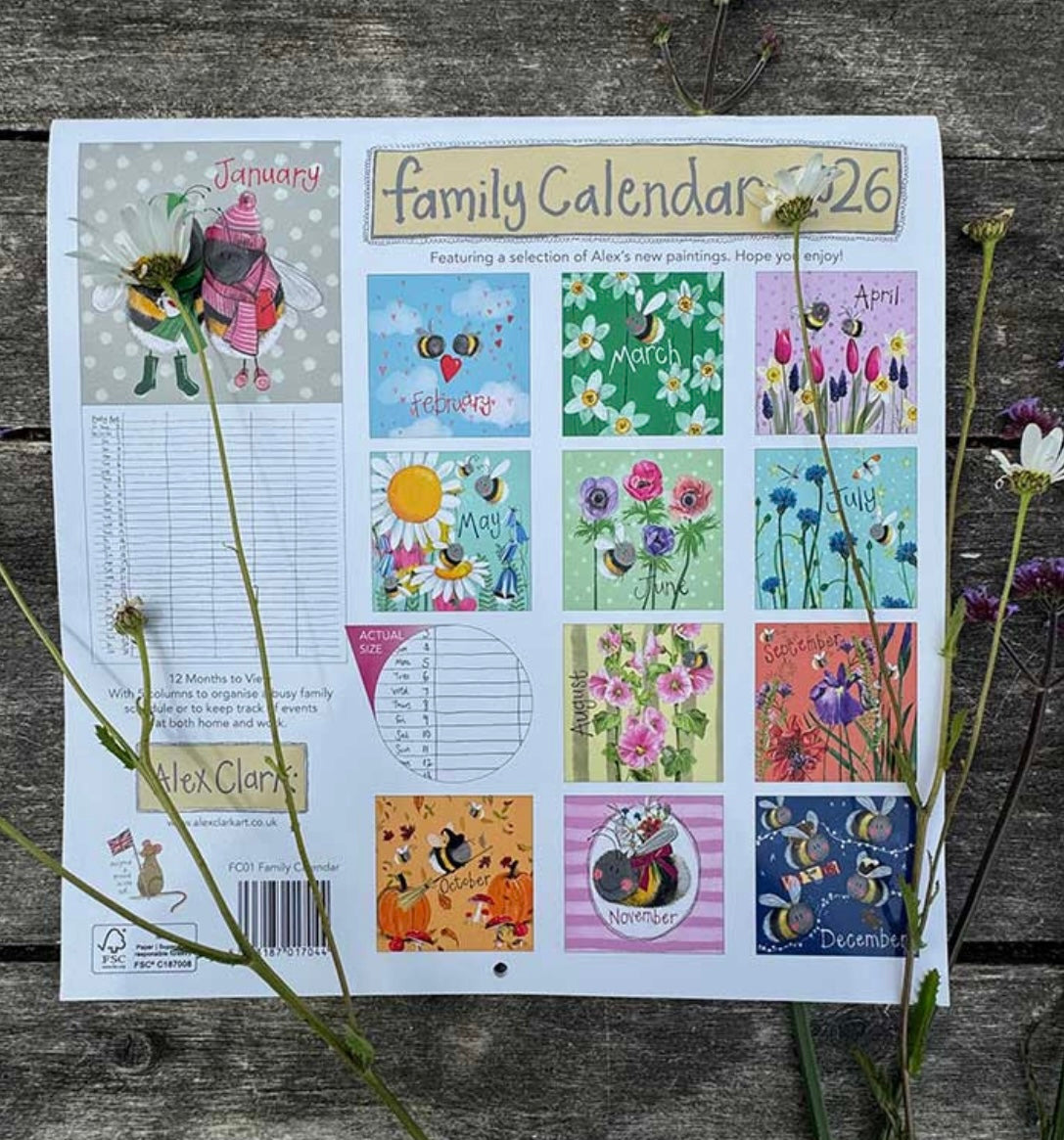 Alex Clark Busy Bees Family Calendar 2026