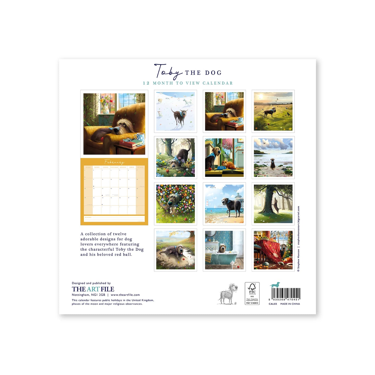 Toby the Dog Calendar 2026