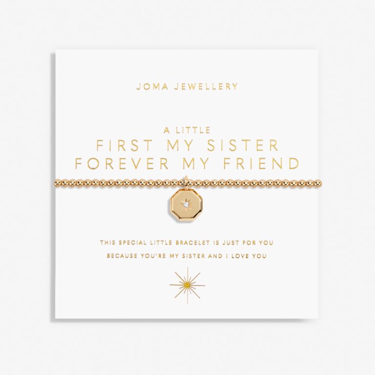A Little First My Sister Forever My Friend - Gold Plated Bracelet