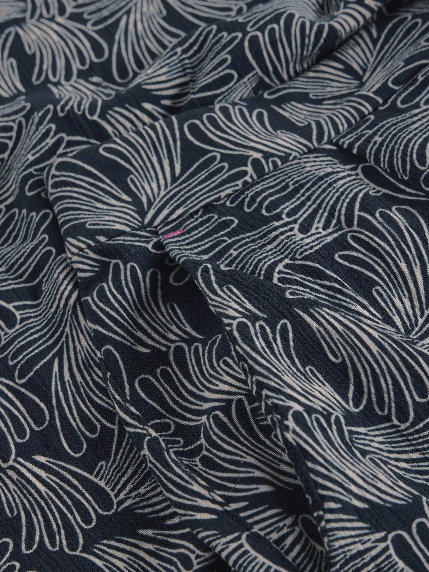 Lisette Crinkle Crop Culotte in Navy Print