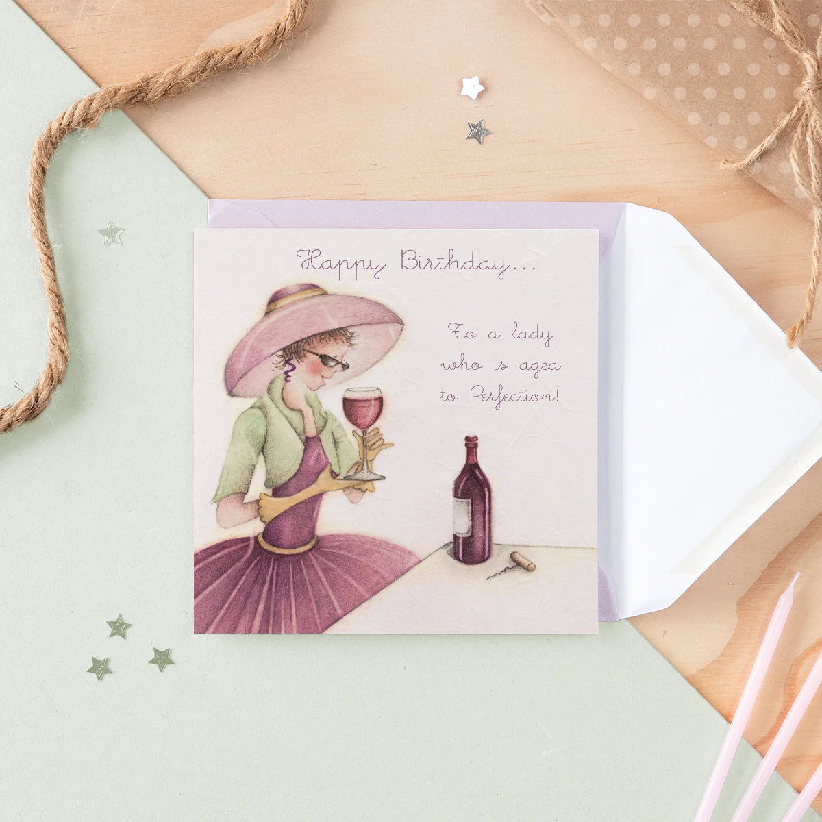 Berni Parker Designs To a lady who is aged to perfection Card