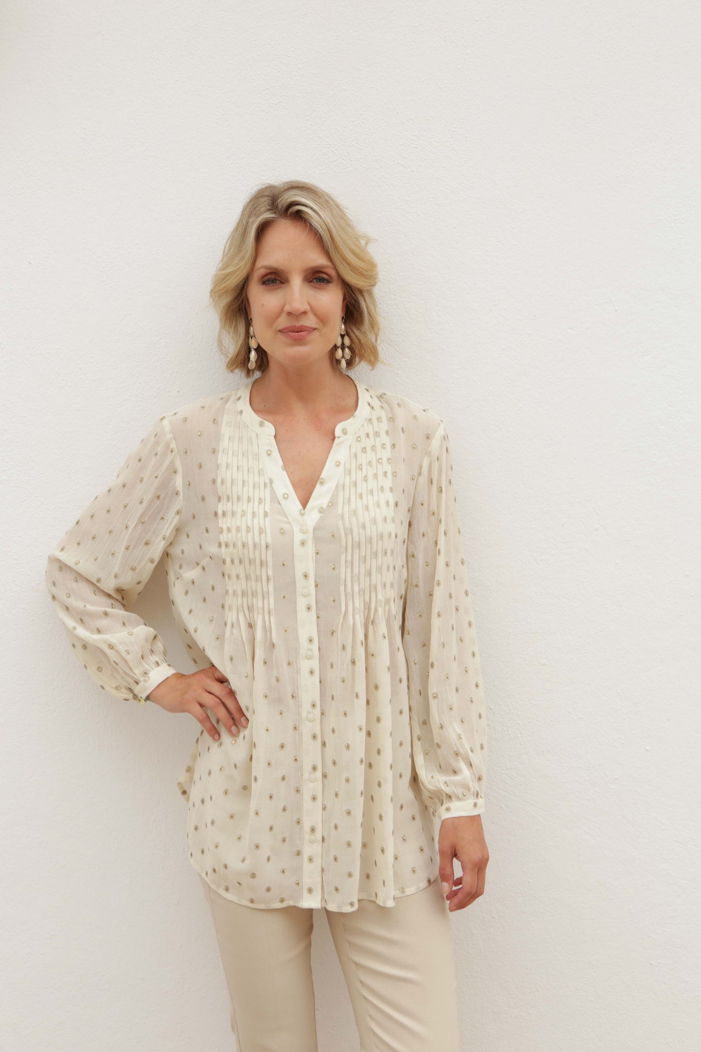 Pomodoro Metallic Spot Blouse