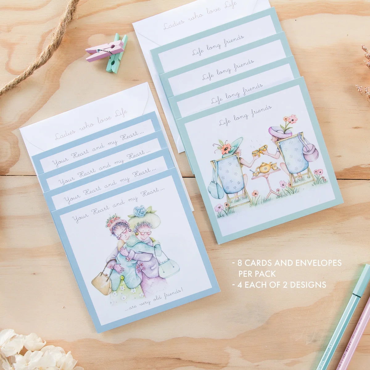 Berni Parker Note Card Set Life Long Friends / Your Heart