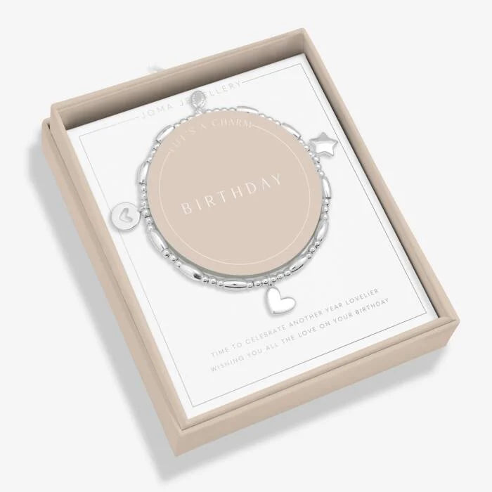 Joma Jewellery Life's A Charm 'Birthday' Bracelet in Silver Plating