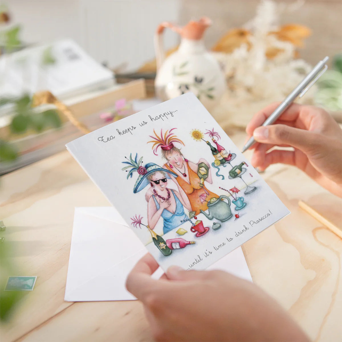 Berni Parker Designs Tea Keeps Us Happy Card