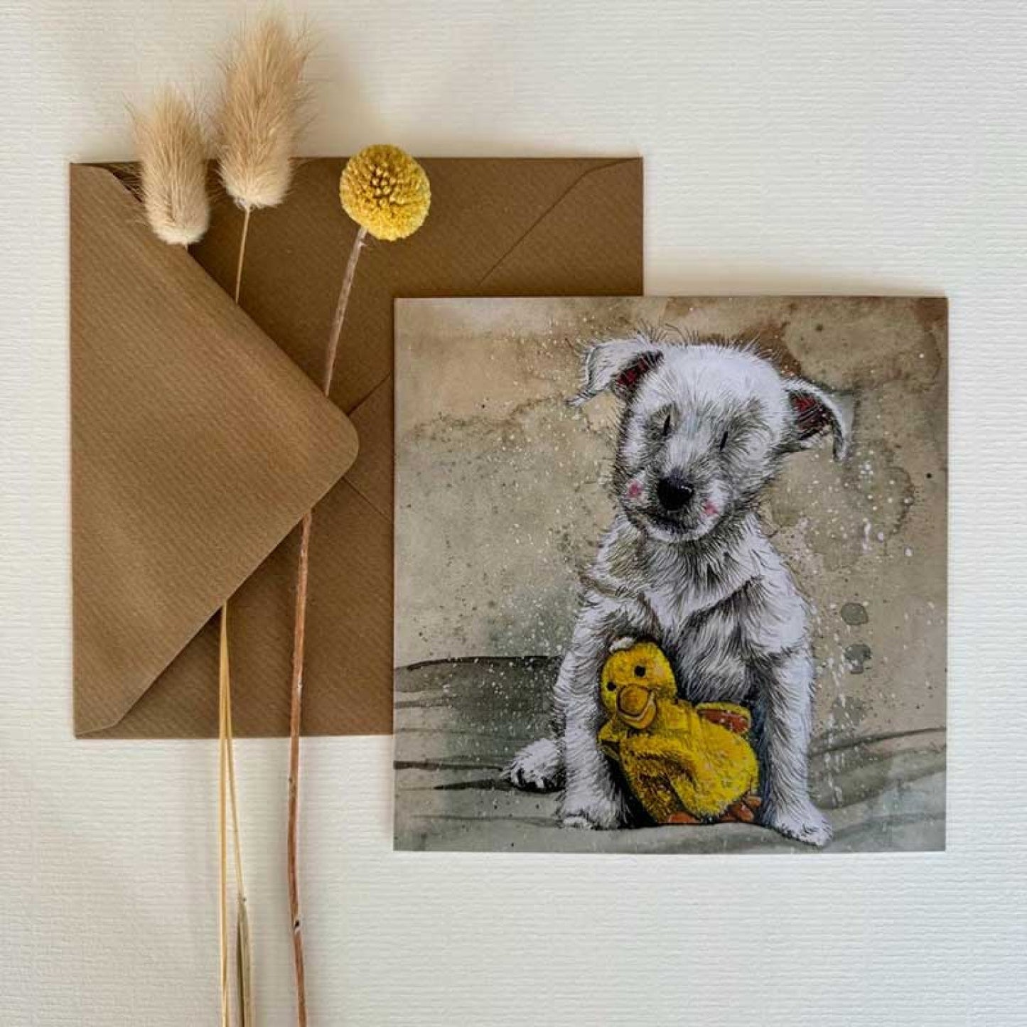 Alex Clark Westie Puppy & Toy Card