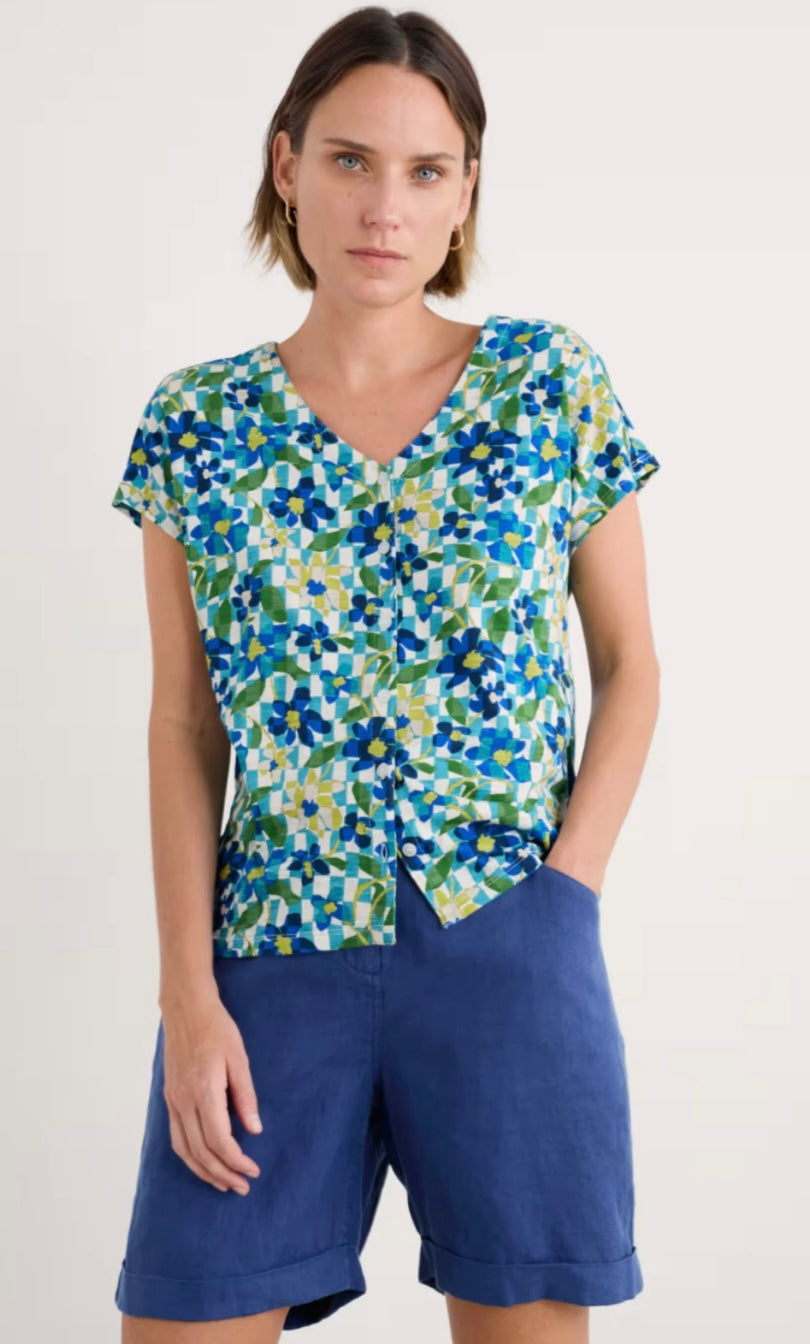 Seasalt Studio Glass V-neck Jersey Top