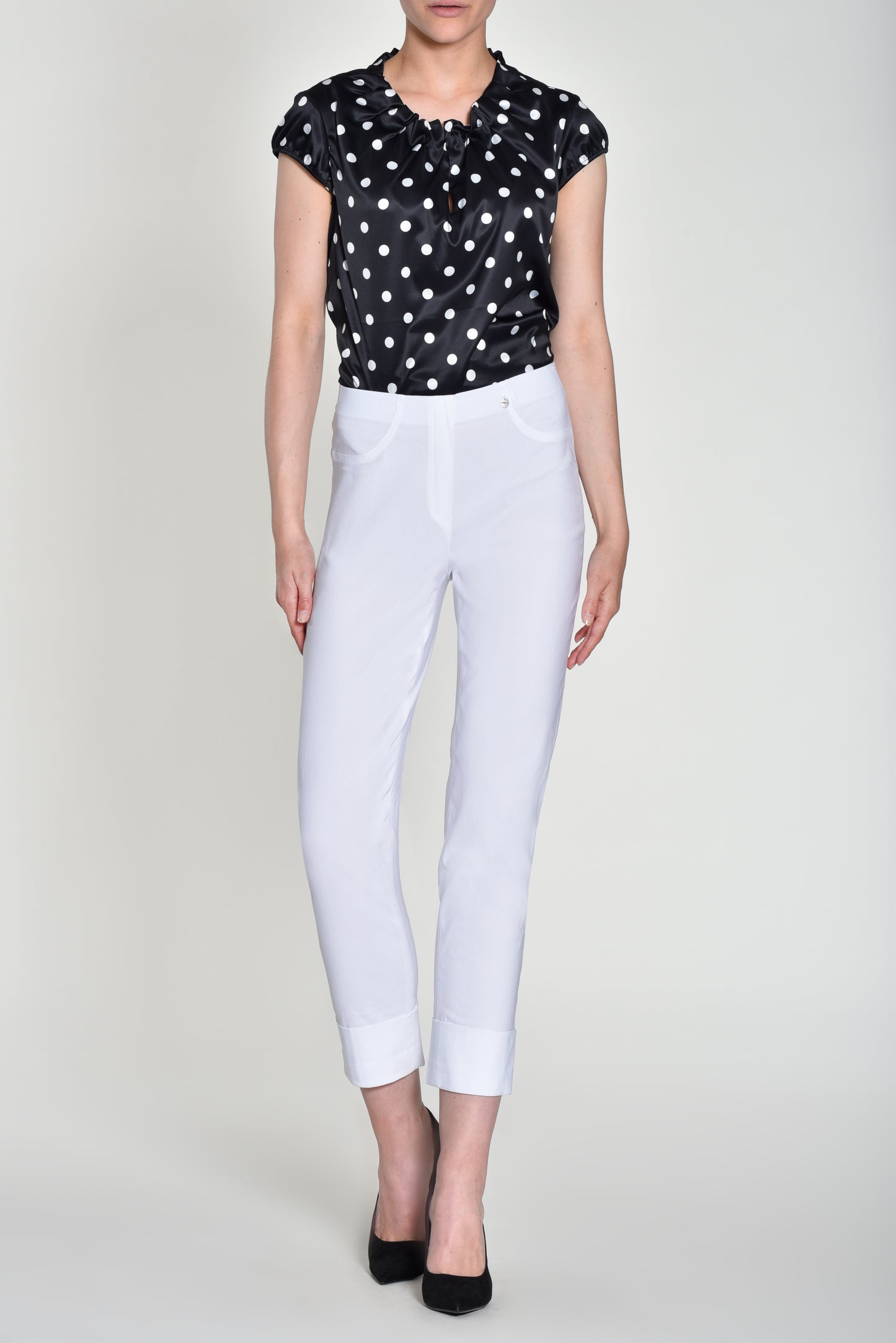 Robell White Bella Trousers 51568 (Colour 10)
