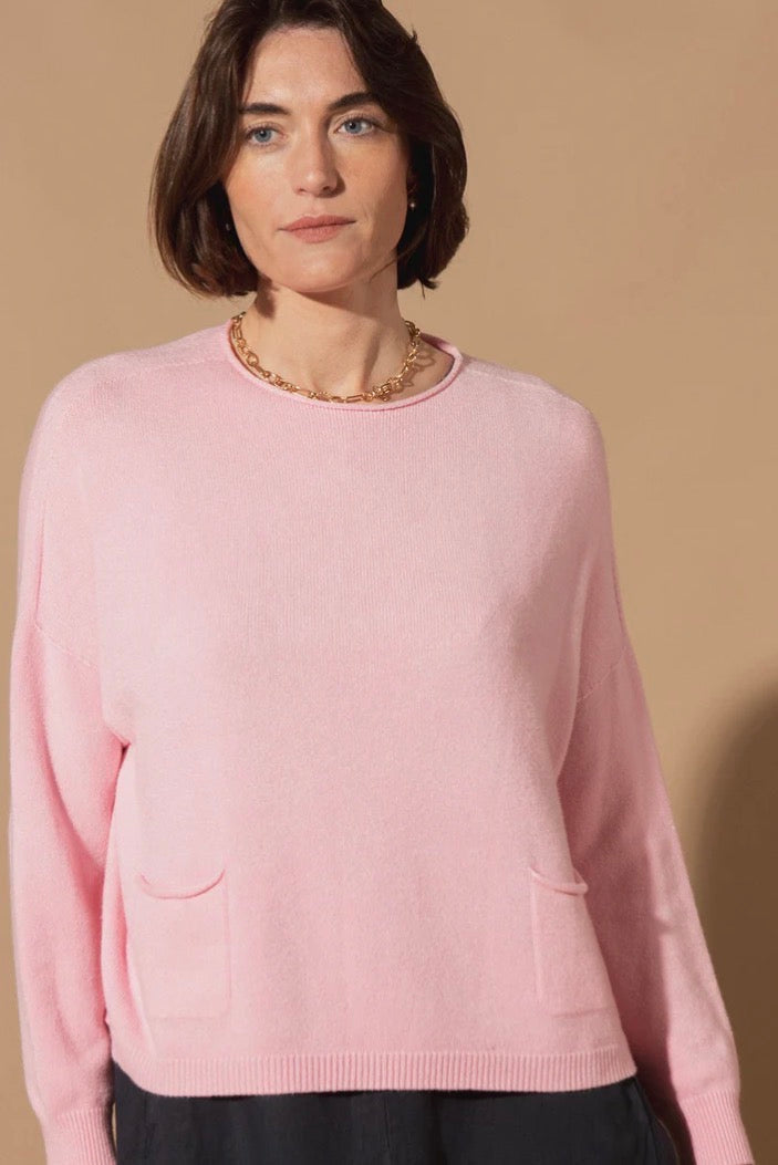 Tilley & Grace Soho Two Pocket Jumper Pink