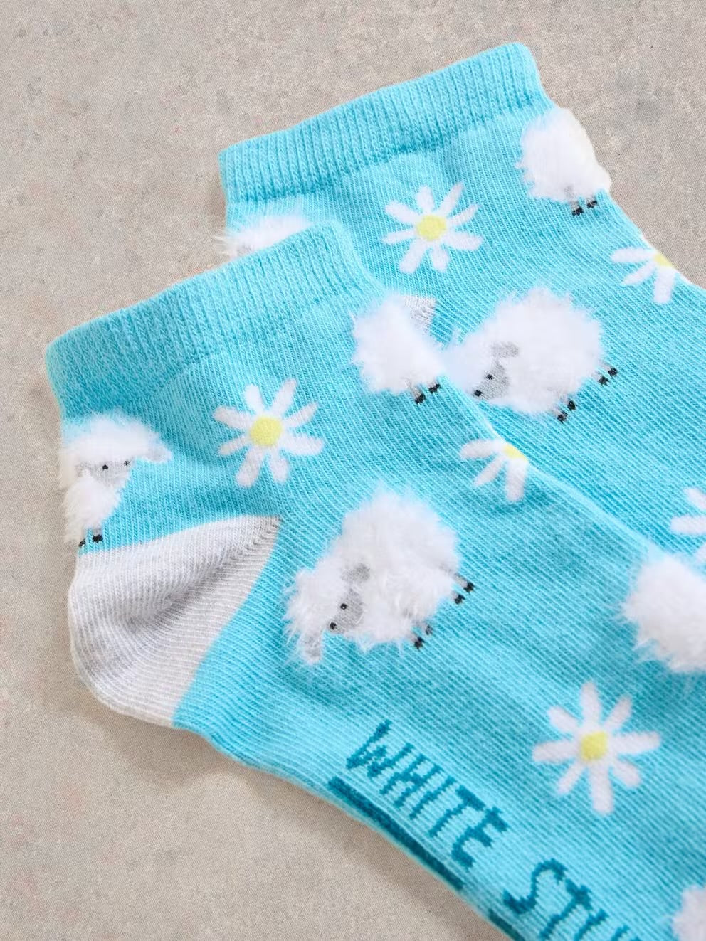 White Stuff Fluffy Sheep Trainer Socks