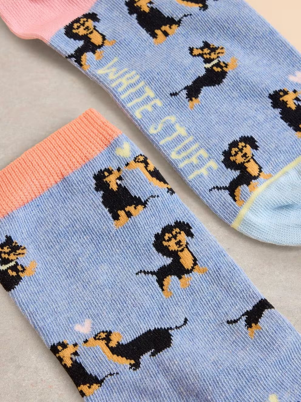 White Stuff Kissing Sausage Dog Ankle Socks