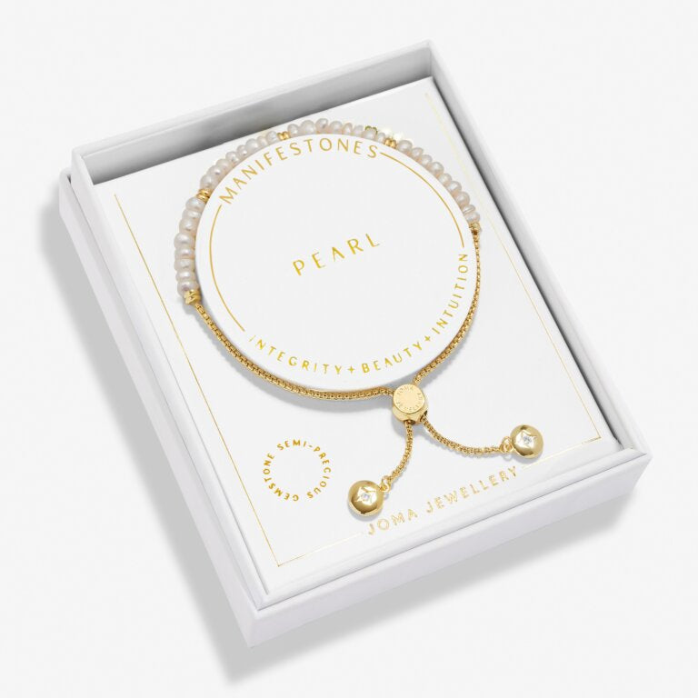 Manifestones Pearl Bracelet In Gold Plating