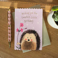 Alex Clark Hedgehog and Flower Birthday Card