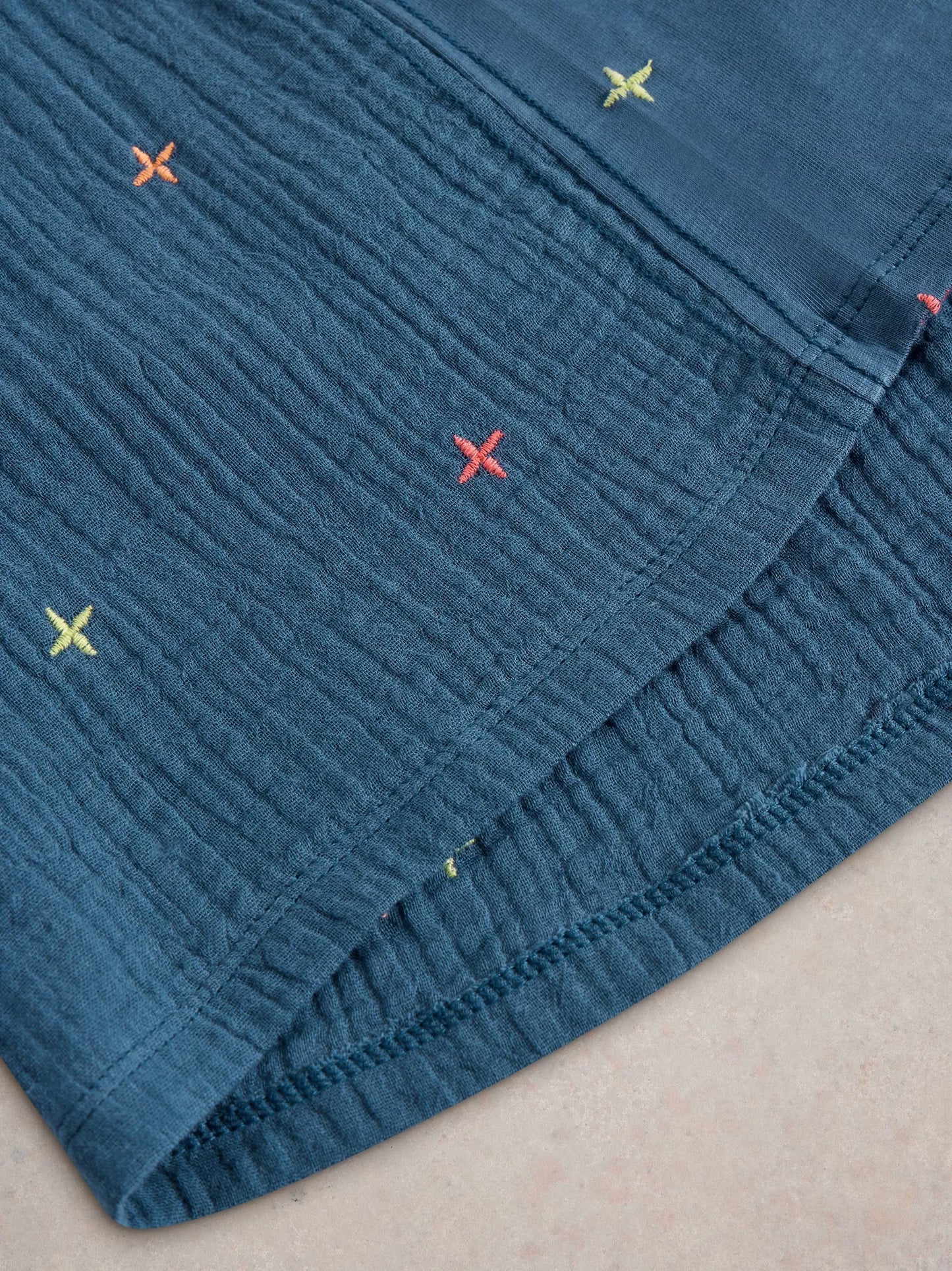 White Stuff Luella Embroidered Top Navy