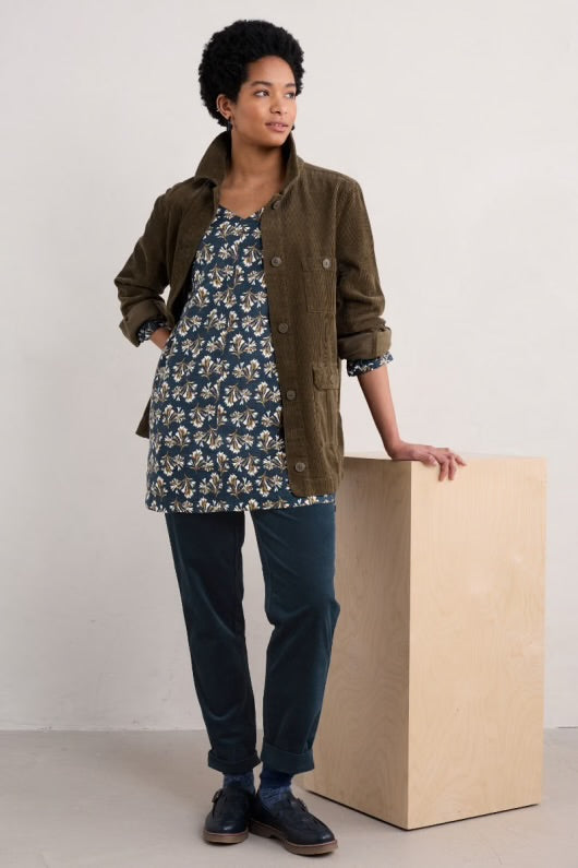 Loganberry Tunic Printed Seaweed Maritime