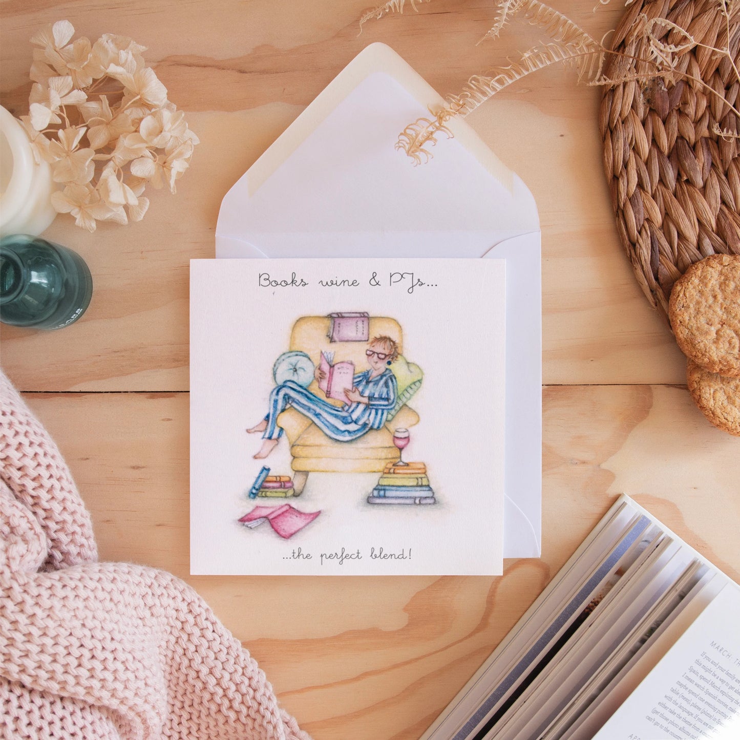Berni Parker Designs Books Wine & PJ’s Card