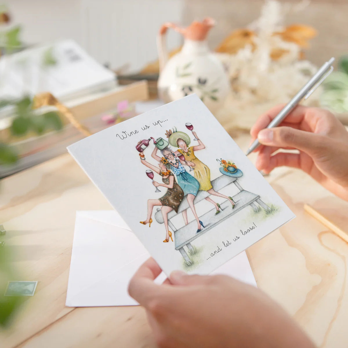 Berni Parker Designs Wine Us Up Card