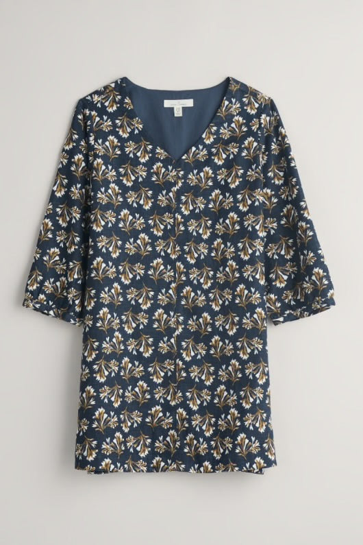Loganberry Tunic Printed Seaweed Maritime