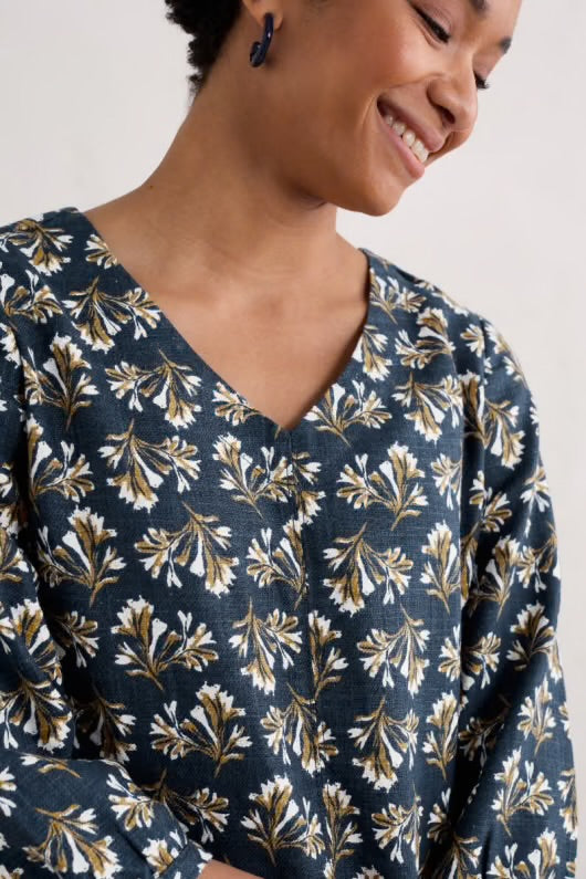 Loganberry Tunic Printed Seaweed Maritime