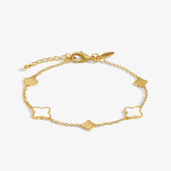 Joma Jewellery Style Stories Mother Of Pearl Clover Bracelet