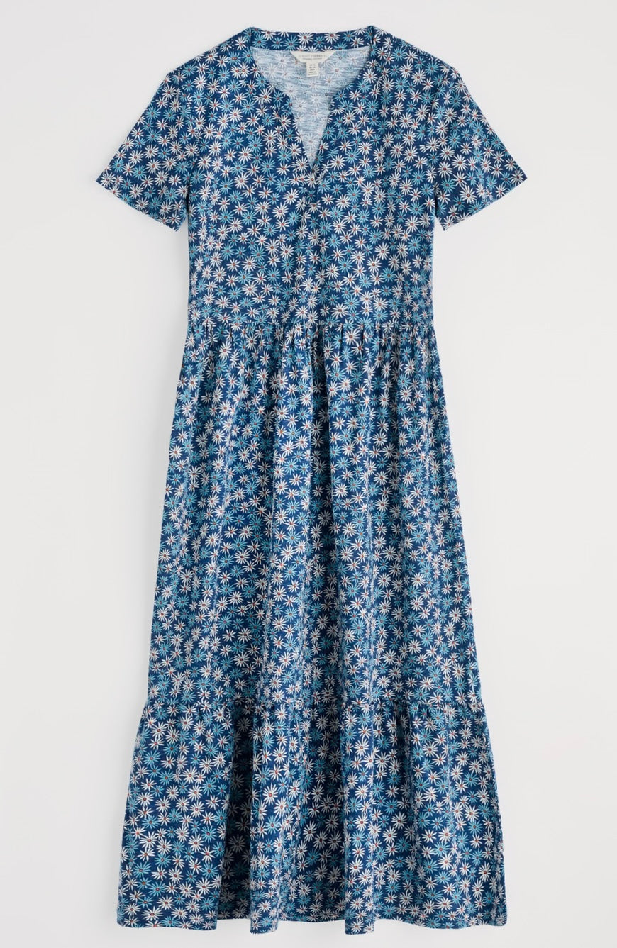 Seasalt Rainette Above-Ankle Dress in GOTS-Certified Organic Cotton Jersey