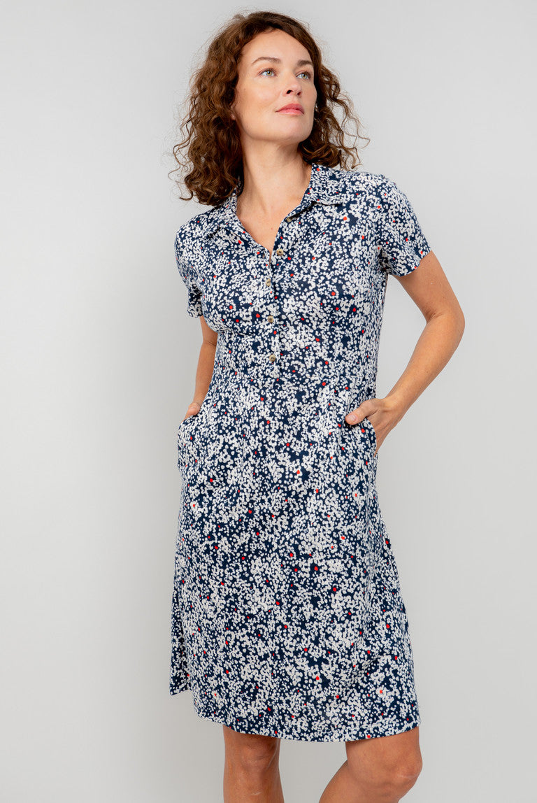 Lily & Me Elmore Printed Cotton Jersey Shirt Dress