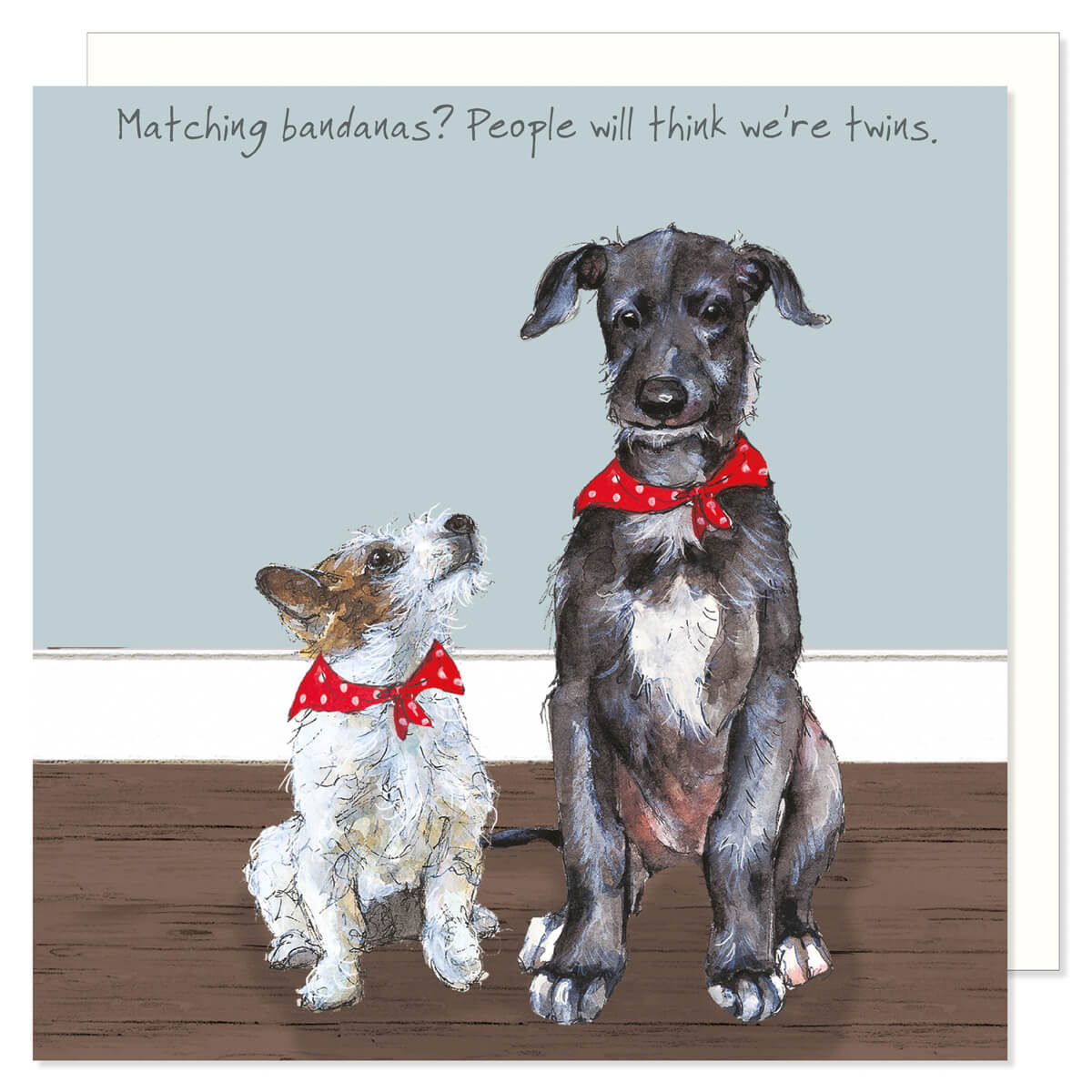 Little Dog Laughed Scottish Deerhound and Terrier “Twins” Card