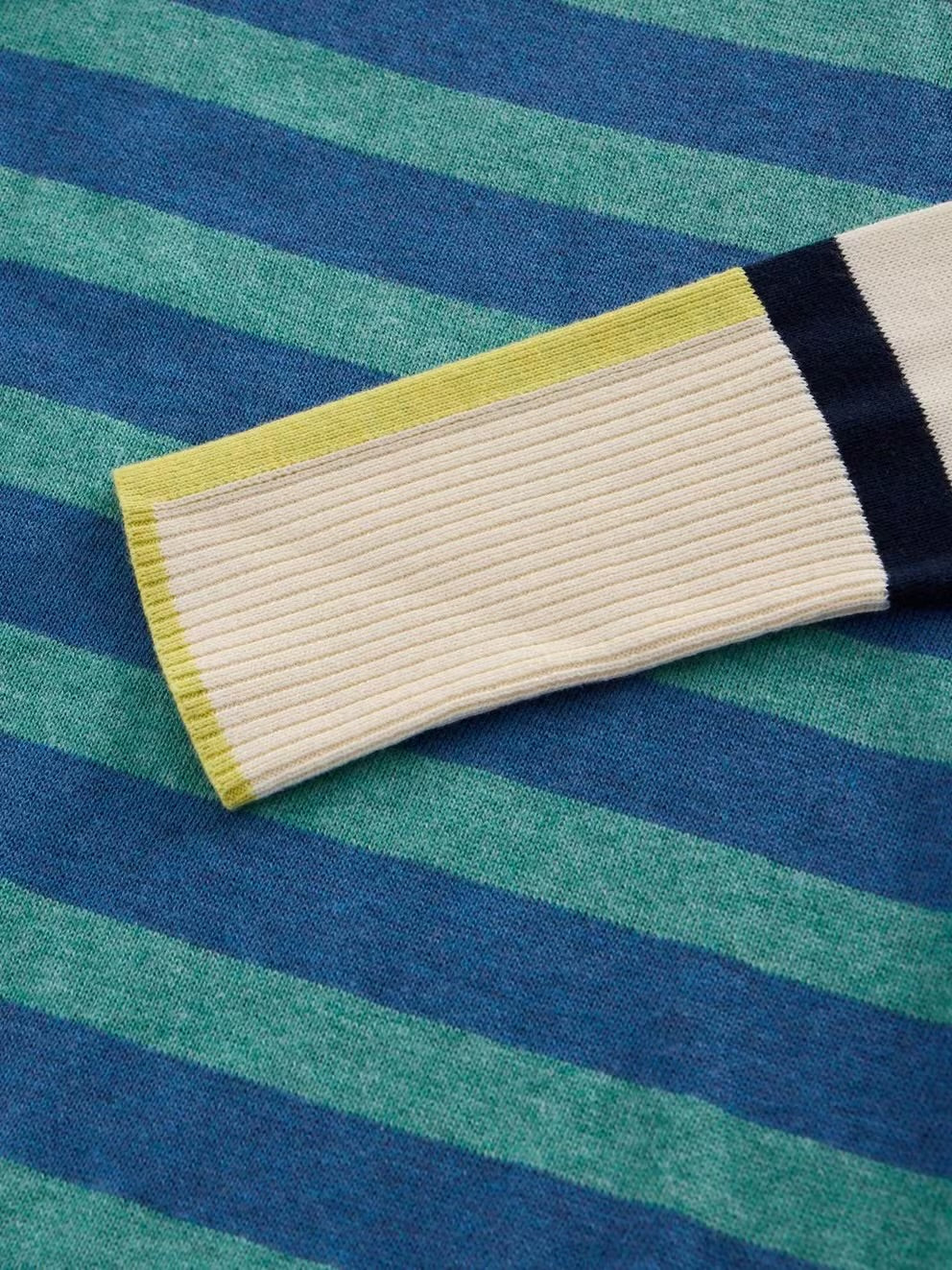 White Stuff Olive Stripe Crew Neck Jumper