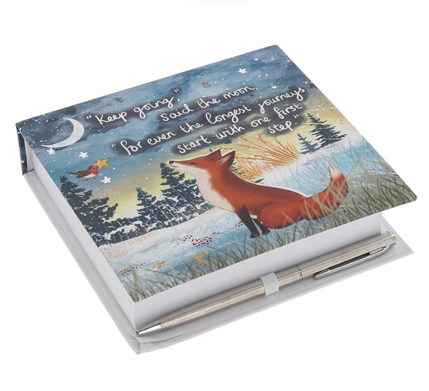 Fox Under The Moon Memo Block “ Keep Going”
