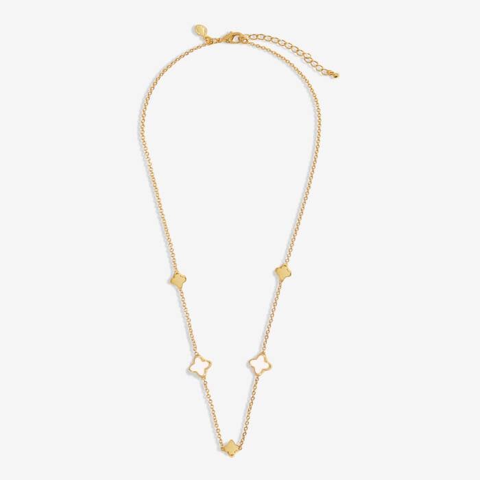 Joma Jewellery Style Stories Mother Of Pearl Clover Necklace