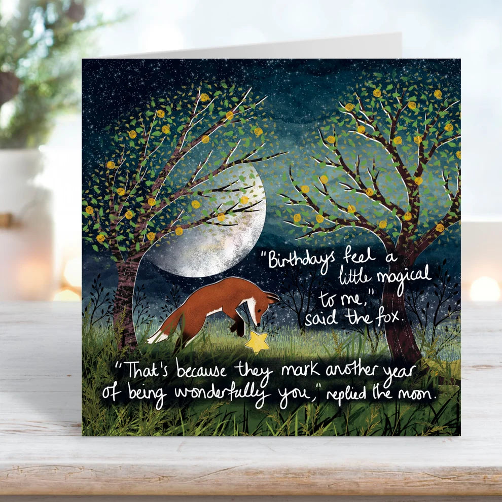 Fox Under The Moon Card “Magical Birthday”