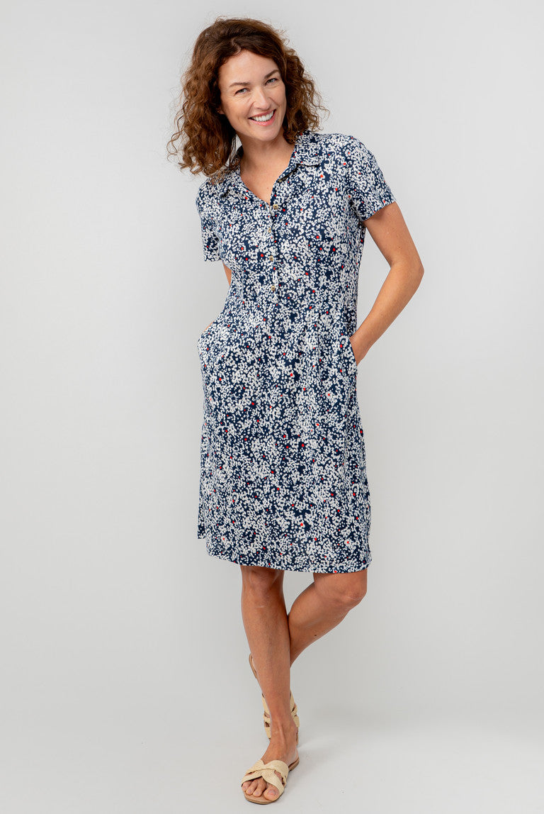 Lily & Me Elmore Printed Cotton Jersey Shirt Dress