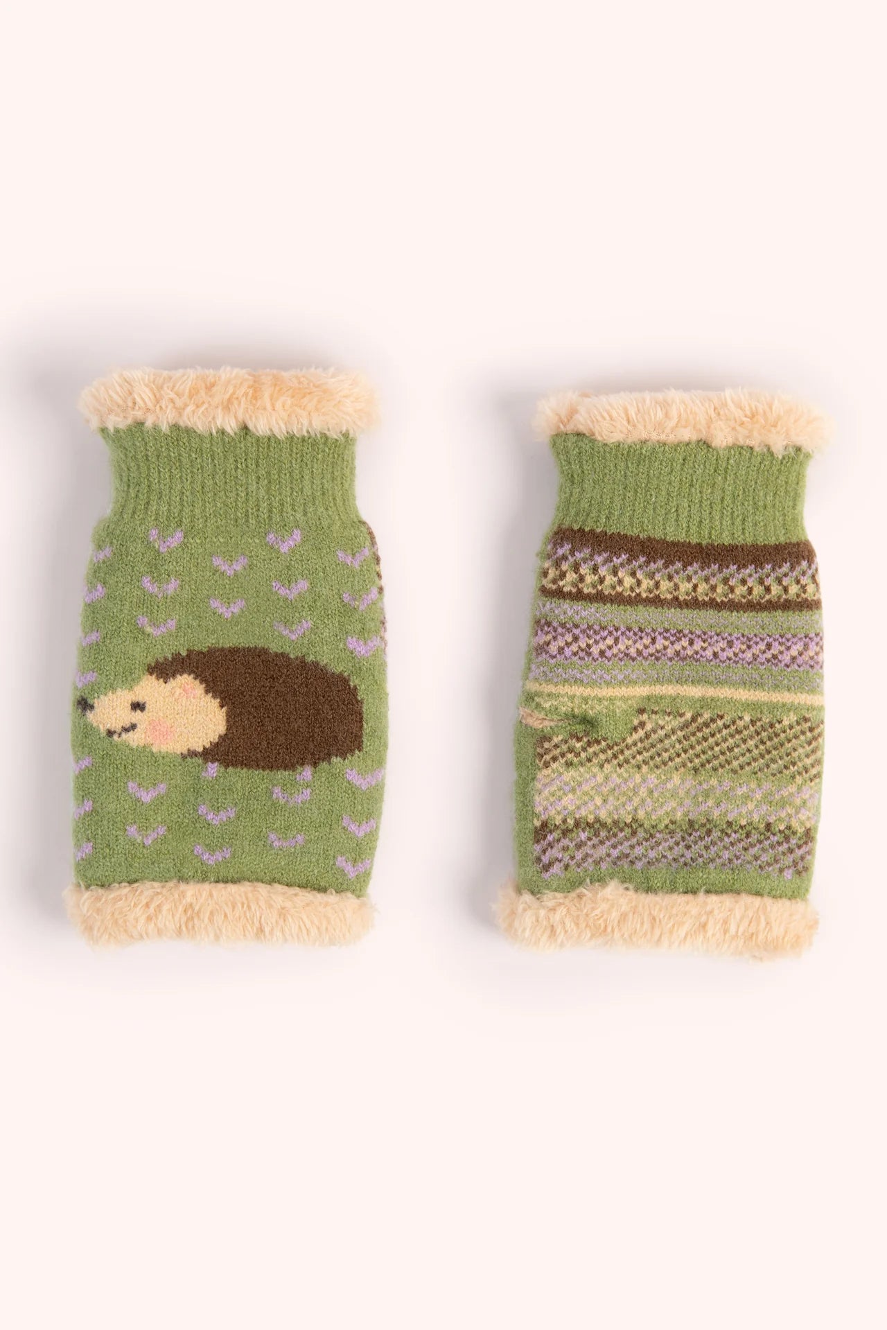Powder Hedgehog Wrist Warmers Sage