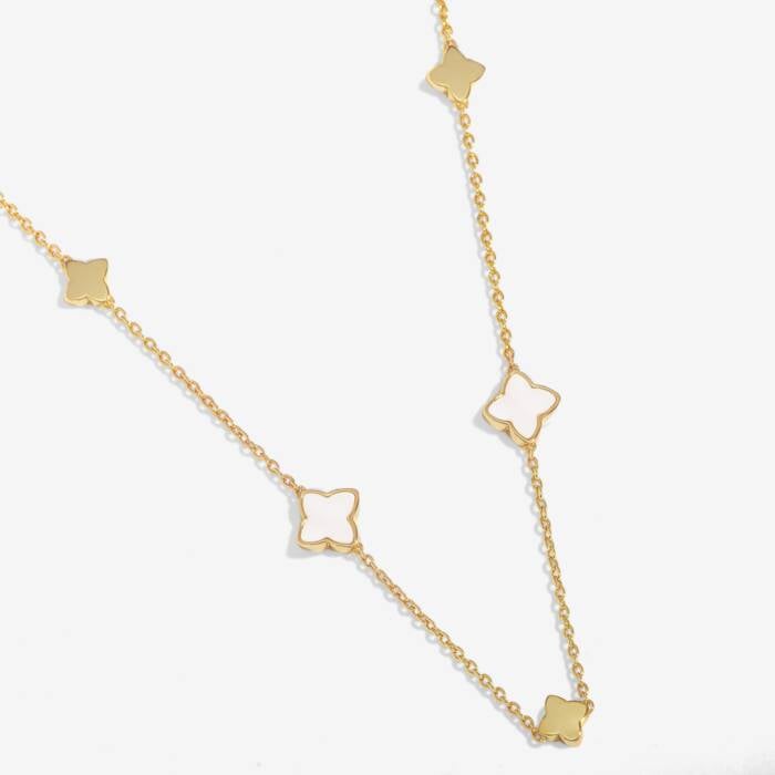 Joma Jewellery Style Stories Mother Of Pearl Clover Necklace
