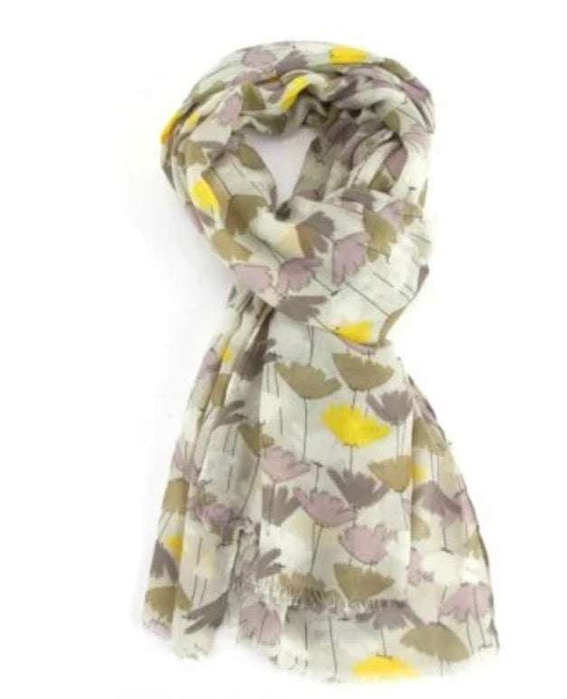 Miss Sparrow Tulips Scarf Olive