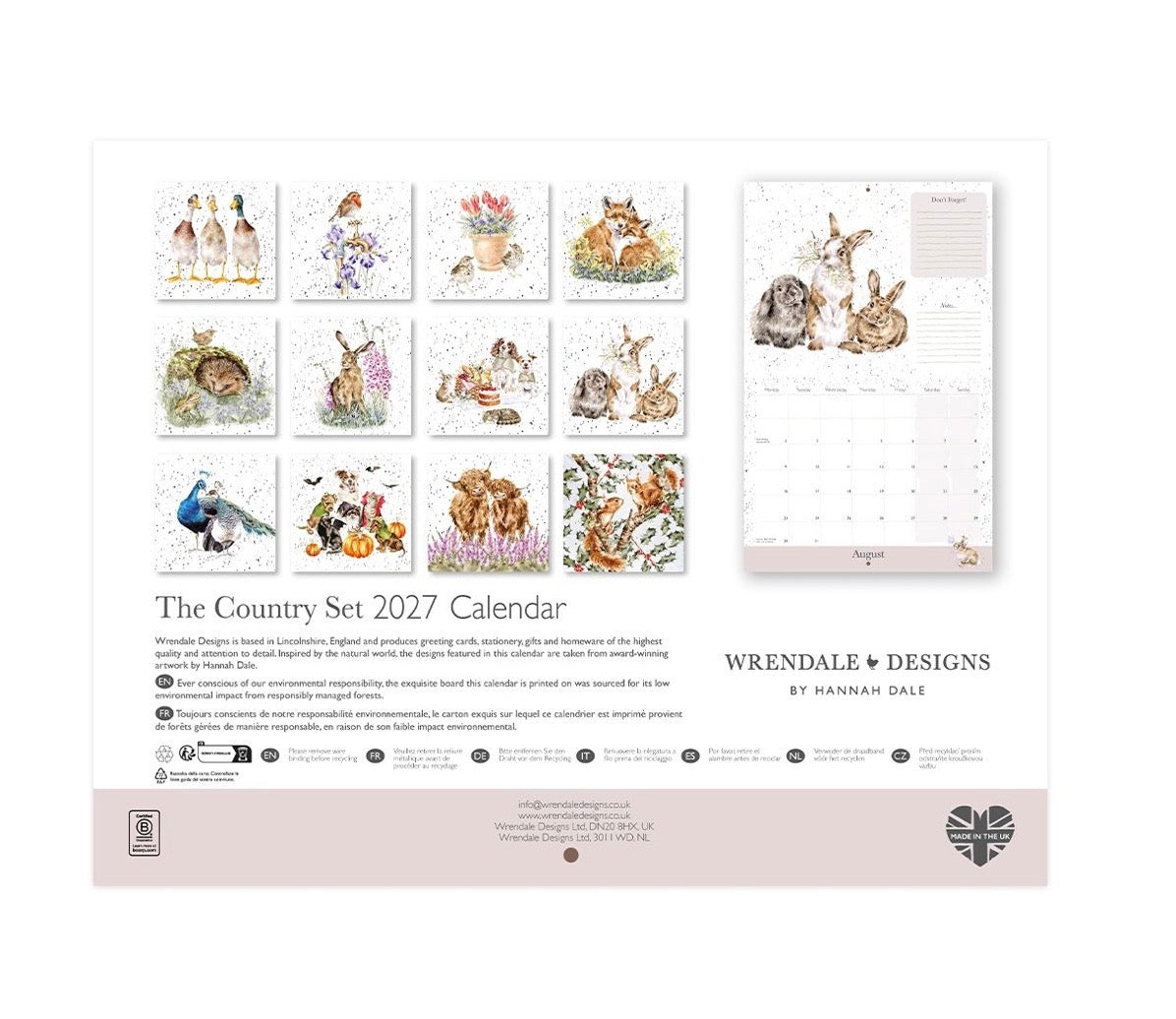 Wrendale The Country Set Landscape 2027 Calendar