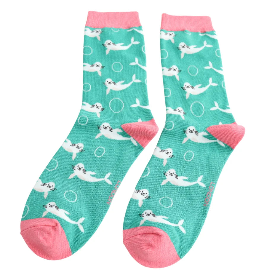 Miss Sparrow Seal Socks Green