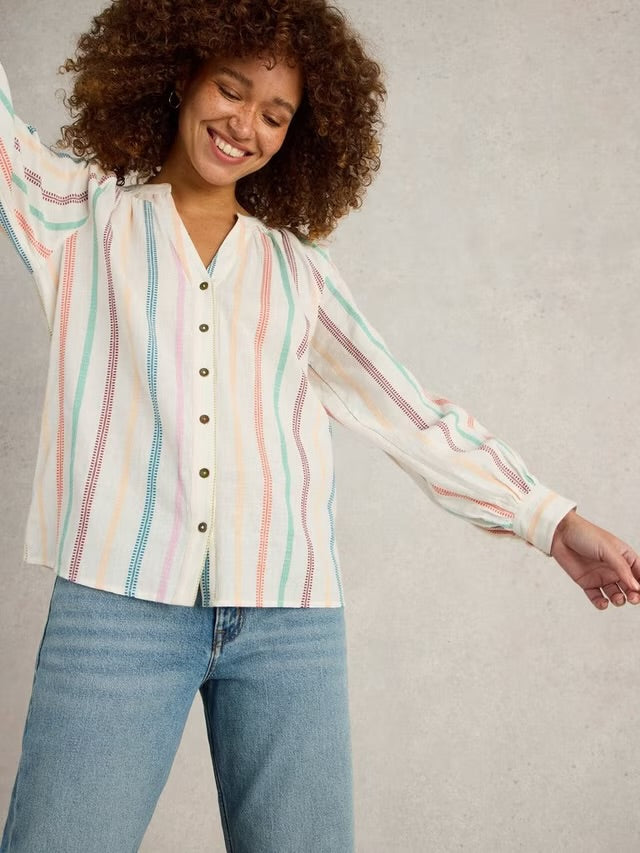 White Stuff Gilly Stripe Jaquard Top