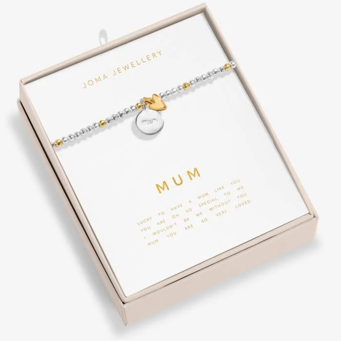 Joma Jewellery So Loved 'Mum' Bracelet in Silver and Gold Plating