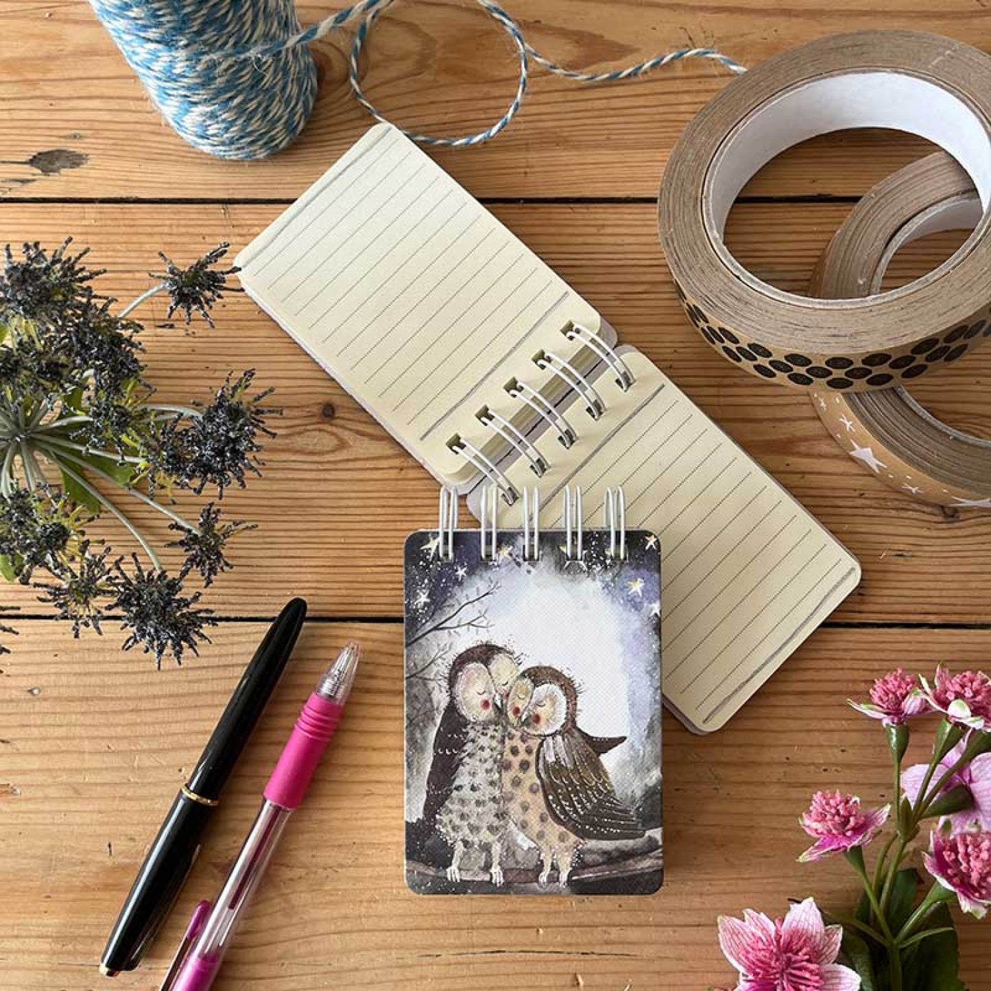 Alex Clark Owls Small Spiral Bound Notepad